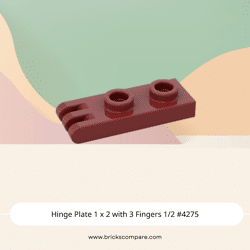 Hinge Plate 1 x 2 with 3 Fingers 1/2 #4275 - 154-Dark Red