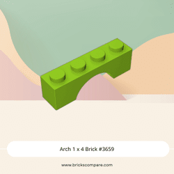 Arch 1 x 4 Brick #3659 - 119-Lime