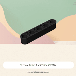 Technic Beam 1 x 5 Thick #32316 - 26-Black