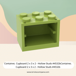 Container, Cupboard 2 x 3 x 2 - Hollow Studs #4532bContainer, Cupboard 2 x 3 x 2 - Hollow Studs #4532b - 119-Lime