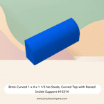 Brick Curved 1 x 4 x 1 1/3 No Studs, Curved Top with Raised Inside Support #10314  - 23-Blue