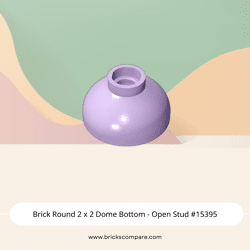 Brick Round 2 x 2 Dome Bottom - Open Stud #15395  - 325-Lavender
