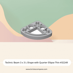 Technic Beam 3 x 3 L-Shape with Quarter Ellipse Thin #32249 - 194-Light Bluish Gray