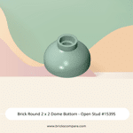 Brick Round 2 x 2 Dome Bottom - Open Stud #15395  - 151-Sand Green