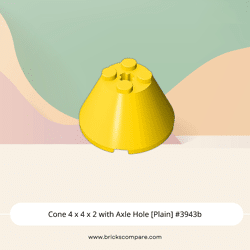 Cone 4 x 4 x 2 with Axle Hole [Plain] #3943b - 24-Yellow