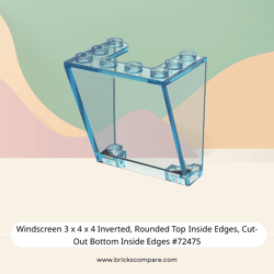 Windscreen 3 x 4 x 4 Inverted, Rounded Top Inside Edges, Cut-Out Bottom Inside Edges #72475 - 42-Trans-Light Blue