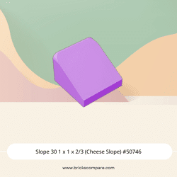 Slope 30 1 x 1 x 2/3 (Cheese Slope) #50746 - 324-Medium Lavender