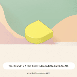 Tile, Round 1 x 1 Half Circle Extended (Stadium) #24246 - 226-Bright Light Yellow