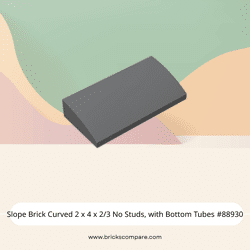 Slope Brick Curved 2 x 4 x 2/3 No Studs, with Bottom Tubes #88930 - 199-Dark Bluish Gray