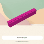 Brick 1 x 8 #3008 - 124-Magenta