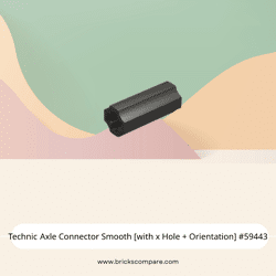 Technic Axle Connector Smooth [with x Hole + Orientation] #59443 - 316-Titanium Metallic