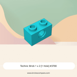 Technic Brick 1 x 2 [1 Hole] #3700 - 322-Medium Azure