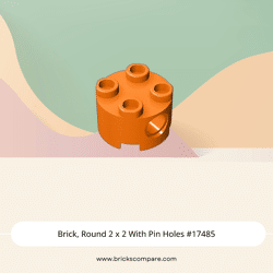 Brick, Round 2 x 2 With Pin Holes #17485 - 106-Orange