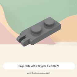Hinge Plate with 2 Fingers 1 x 2 #4276 - 199-Dark Bluish Gray