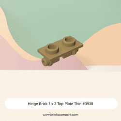 Hinge Brick 1 x 2 Top Plate Thin #3938 - 138-Dark Tan