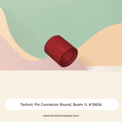 Technic Pin Connector Round, Beam 1L #18654 - 154-Dark Red