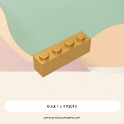 Brick 1 x 4 #3010 - 297-Pearl Gold