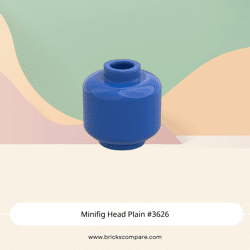 Minifig Head Plain #3626 - 23-Blue