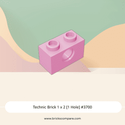 Technic Brick 1 x 2 [1 Hole] #3700 - 222-Bright Pink