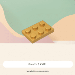 Plate 2 x 3 #3021 - 297-Pearl Gold