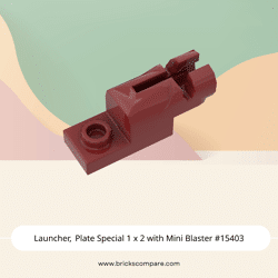 Launcher, Plate Special 1 x 2 with Mini Blaster #15403  - 154-Dark Red