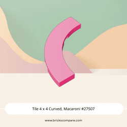 Tile 4 x 4 Curved, Macaroni #27507 - 221-Dark Pink