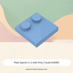 Plate Special 2 x 2 with Only 2 studs #33909  - 102-Medium Blue