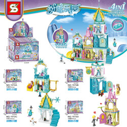 SY 1572 Snowy Paradise: Dream Castle 4in1 PlayHouse, Secret Lodge, Ice And Snow Lodge, Sweetheart Cottage