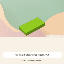 Tile 1 x 2 (Undetermined Type) #3069 - 119-Lime