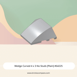Wedge Curved 4 x 3 No Studs [Plain] #64225 - 194-Light Bluish Gray