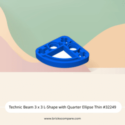Technic Beam 3 x 3 L-Shape with Quarter Ellipse Thin #32249 - 23-Blue