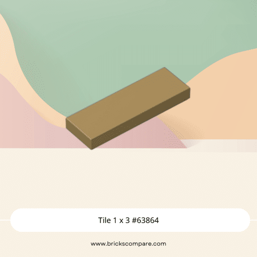 Tile 1 x 3 #63864 - 138-Dark Tan