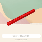 Technic 1 x 13 Beam #41239 - 21-Red