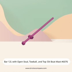 Bar 12L with Open Stud, Towball, and Top Slit Boat Mast #6076 - 124-Magenta