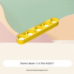 Technic Beam 1 x 5 Thin #32017 - 24-Yellow