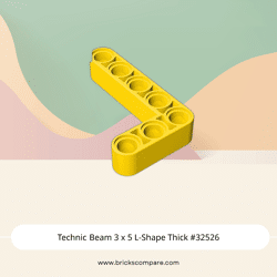 Technic Beam 3 x 5 L-Shape Thick #32526 - 24-Yellow