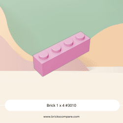 Brick 1 x 4 #3010 - 222-Bright Pink