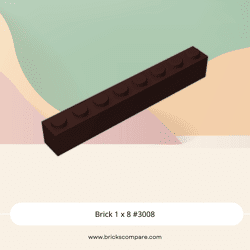 Brick 1 x 8 #3008 - 308-Dark Brown