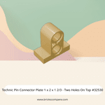 Technic Pin Connector Plate 1 x 2 x 1 2/3 - Two Holes On Top #32530 - 5-Tan