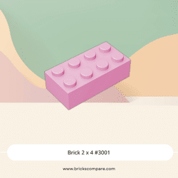 Brick 2 x 4 #3001 - 222-Bright Pink