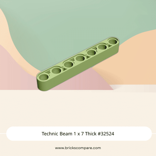 Technic Beam 1 x 7 Thick #32524 - 330-Olive Green