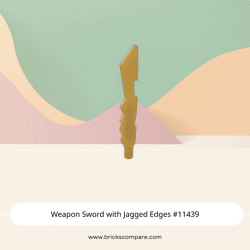 Weapon Sword with Jagged Edges #11439 - 297-Pearl Gold