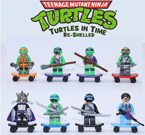 DECOOL / JiSi 507 Teenage Mutant Ninja Turtles: 8 Skateboard Minifigures