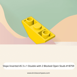 Slope Inverted 45 3 x 1 Double with 2 Blocked Open Studs #18759  - 24-Yellow