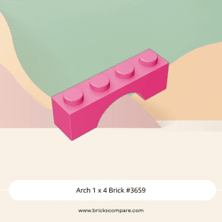 Arch 1 x 4 Brick #3659 - 221-Dark Pink
