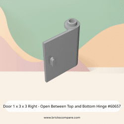 Door 1 x 3 x 3 Right - Open Between Top and Bottom Hinge #60657 - 194-Light Bluish Gray