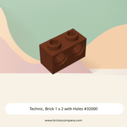 Technic, Brick 1 x 2 with Holes #32000 - 192-Reddish Brown