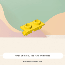 Hinge Brick 1 x 2 Top Plate Thin #3938 - 24-Yellow