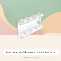 Panel 1 x 4 x 2 with Side Supports - Hollow Studs #14718 - 40-Trans-Clear
