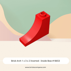 Brick Arch 1 x 3 x 2 Inverted - Inside Bow #18653  - 21-Red